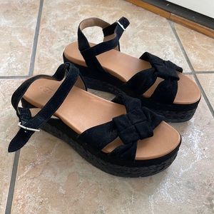 UGG woven black platform sandals